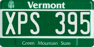 VT license plate XPS395