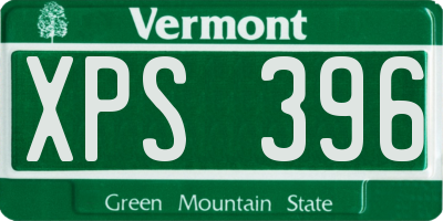 VT license plate XPS396