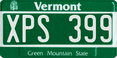 VT license plate XPS399