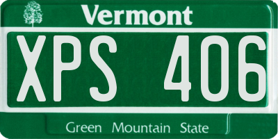 VT license plate XPS406