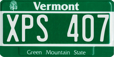 VT license plate XPS407
