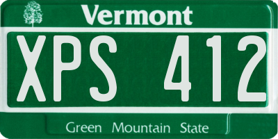 VT license plate XPS412