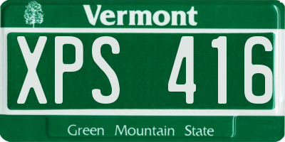 VT license plate XPS416