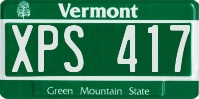 VT license plate XPS417