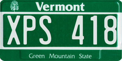 VT license plate XPS418