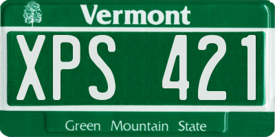 VT license plate XPS421