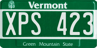VT license plate XPS423