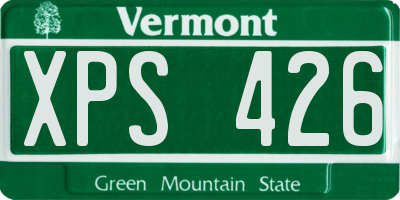 VT license plate XPS426