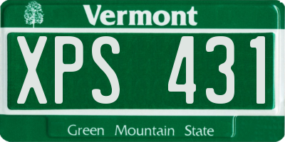VT license plate XPS431