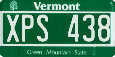 VT license plate XPS438