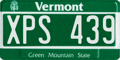 VT license plate XPS439