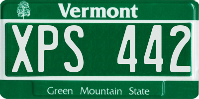 VT license plate XPS442