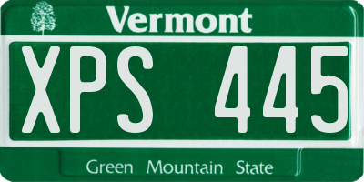 VT license plate XPS445