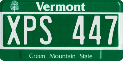 VT license plate XPS447