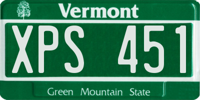VT license plate XPS451