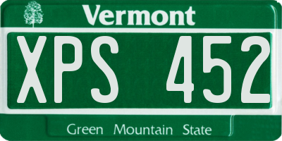 VT license plate XPS452