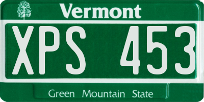 VT license plate XPS453