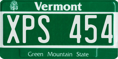 VT license plate XPS454