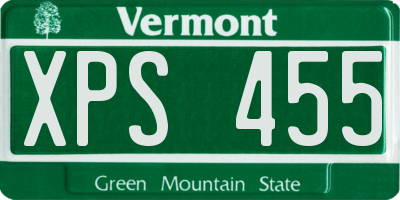 VT license plate XPS455