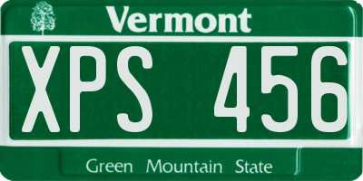 VT license plate XPS456
