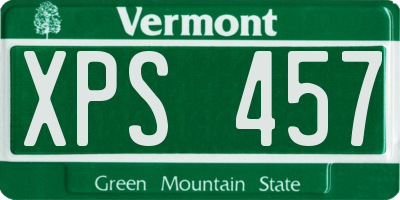VT license plate XPS457