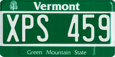VT license plate XPS459