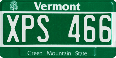 VT license plate XPS466