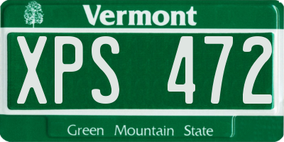 VT license plate XPS472