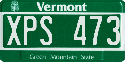 VT license plate XPS473