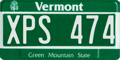 VT license plate XPS474