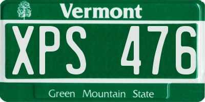 VT license plate XPS476