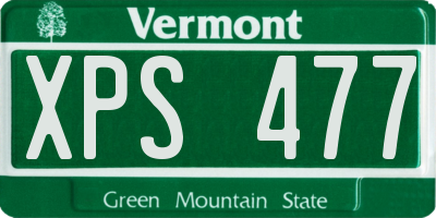 VT license plate XPS477