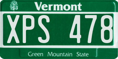 VT license plate XPS478