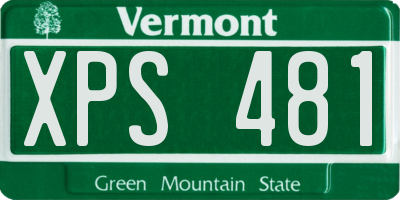 VT license plate XPS481