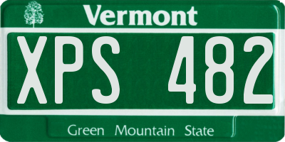 VT license plate XPS482