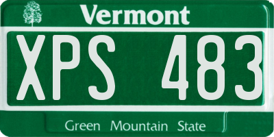 VT license plate XPS483