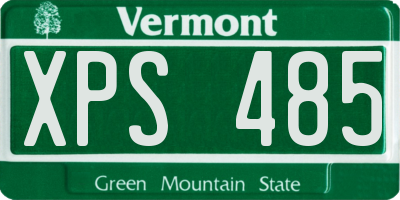 VT license plate XPS485
