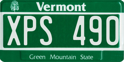VT license plate XPS490