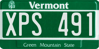 VT license plate XPS491