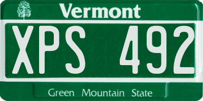 VT license plate XPS492