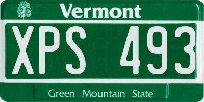 VT license plate XPS493