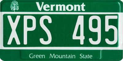 VT license plate XPS495