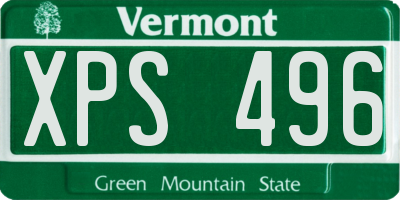 VT license plate XPS496