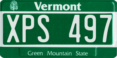 VT license plate XPS497