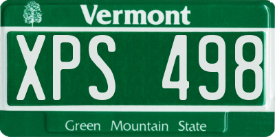 VT license plate XPS498