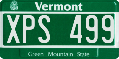 VT license plate XPS499