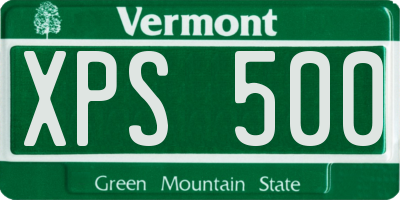 VT license plate XPS500