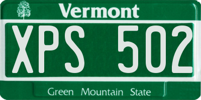 VT license plate XPS502