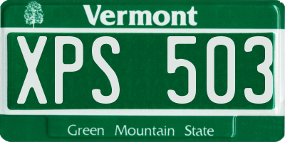 VT license plate XPS503