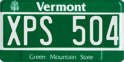 VT license plate XPS504